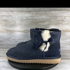 Koolaburra Navy Suede Boots with Bow